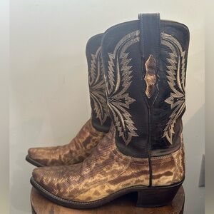 Lucchese karung snakeskin python cowboy boots